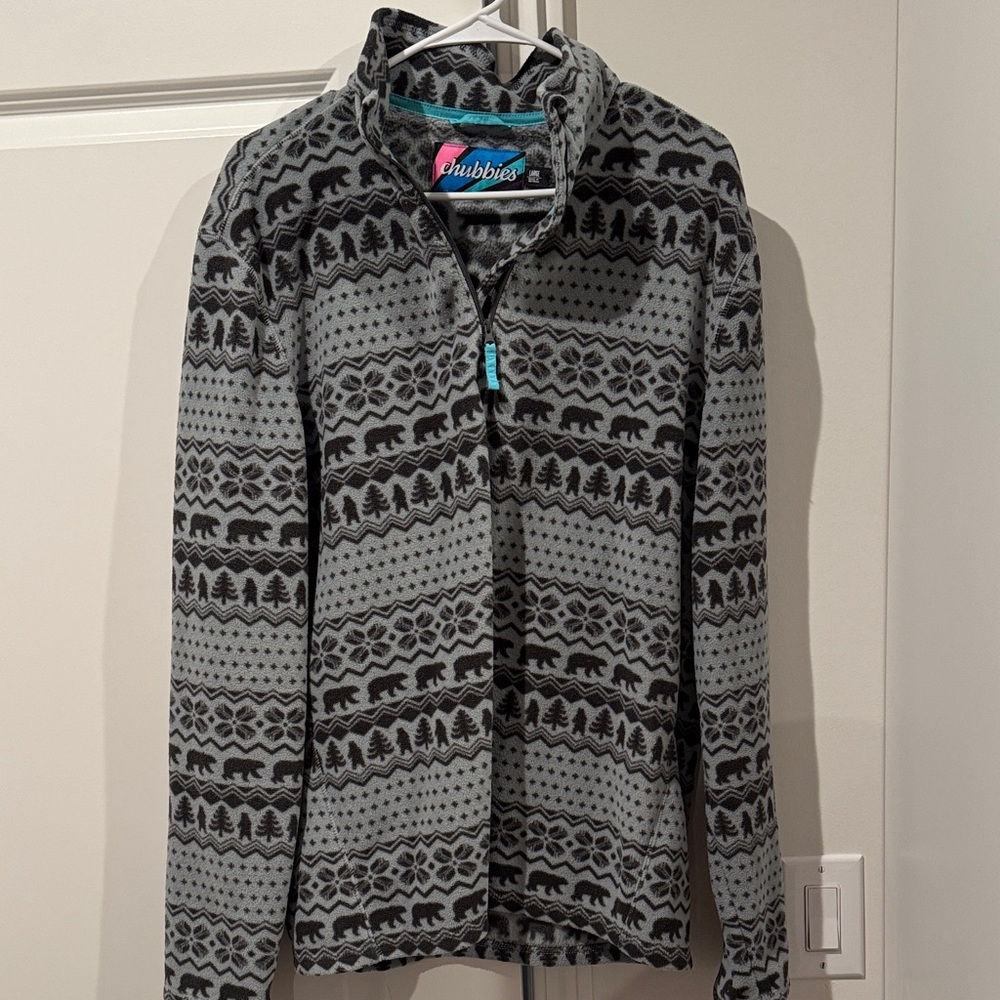 Chubbies Black And Gray Bear Pattern Pullover - image 1